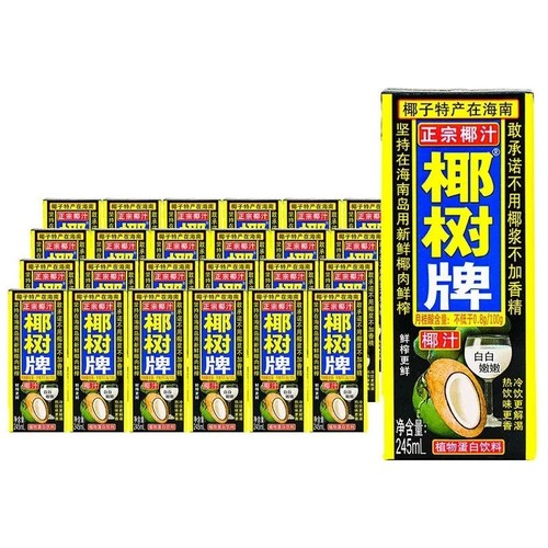 正宗椰树牌椰汁245ml*6/24植物蛋白生榨椰子汁椰奶海南特产水饮料