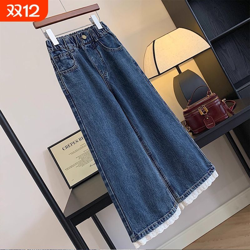 女童甜美百搭牛仔直筒裤