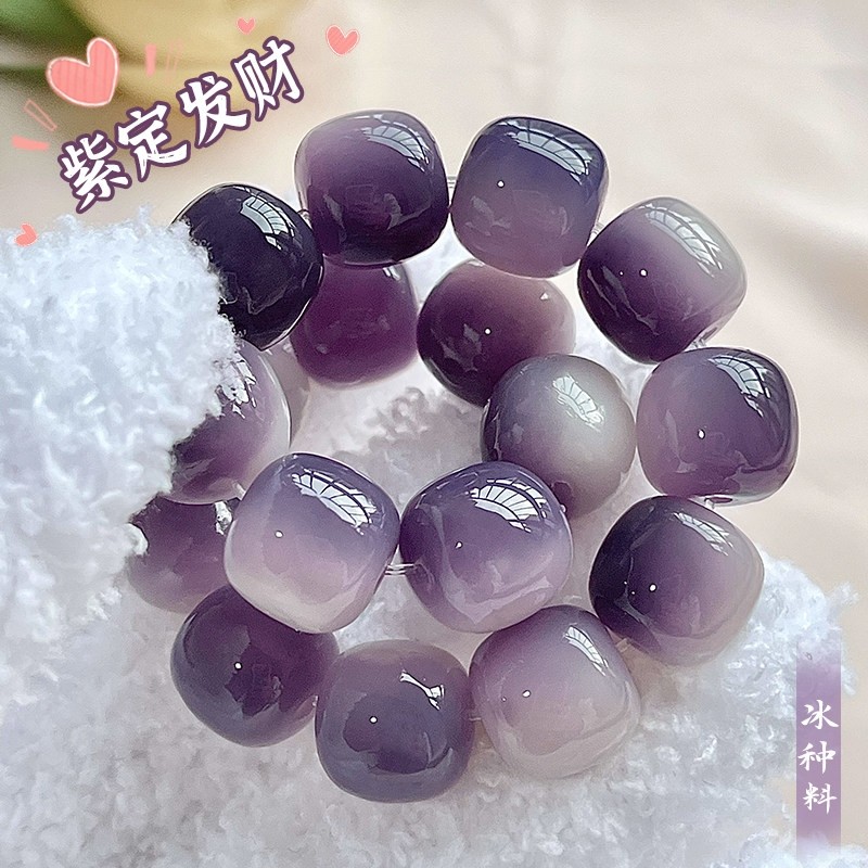 紫定发财白玉菩提根手串女文玩菩提子男款学生盘玩佛珠手链