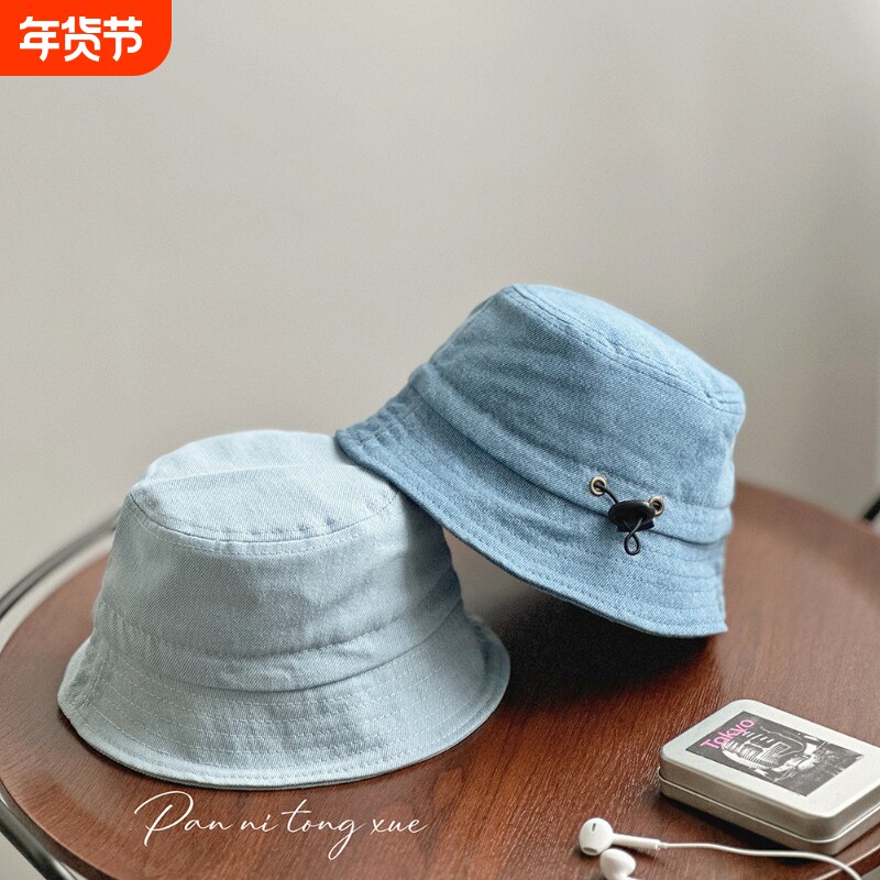 【LH】春夏宝宝百搭盆帽水洗牛仔盆帽原宿风帅气遮阳渔夫帽儿童可