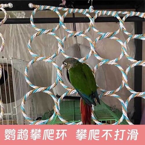 鹦鹉秋千圈圈架小鸟架子云梯彩色可折叠28环爬宠玩具玄凤吊环攀爬