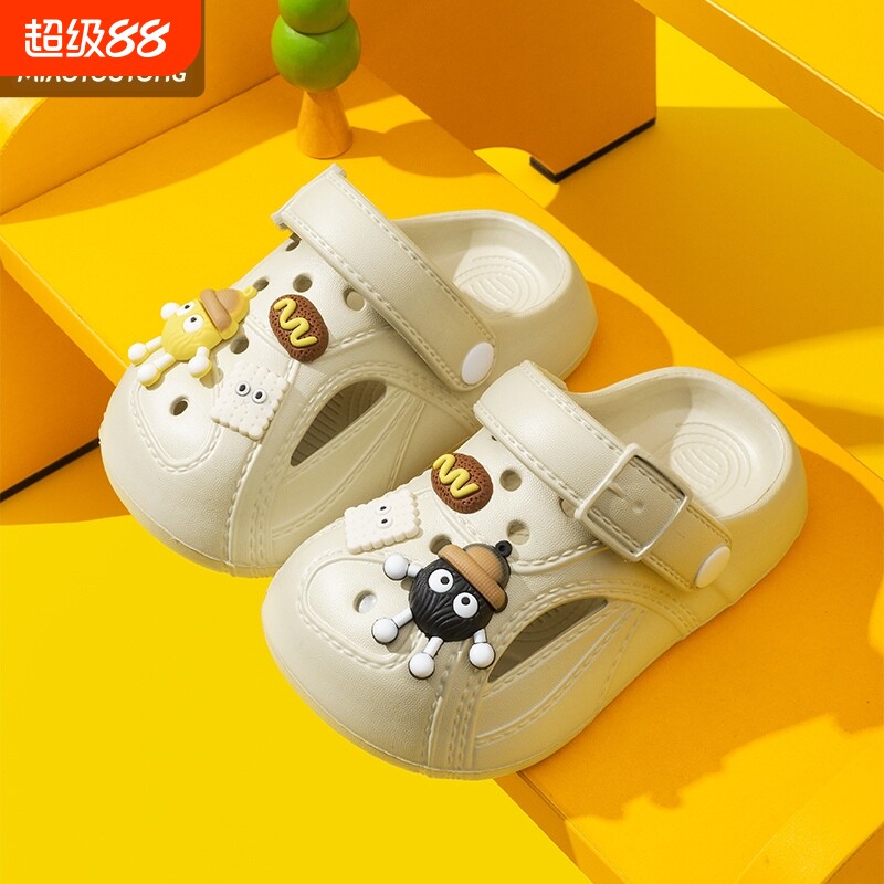 儿童拖鞋夏季男童女童宝宝洞洞鞋室内外居家防滑小孩EVA包头凉拖
