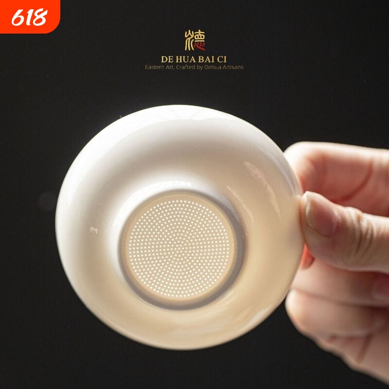 陶瓷茶漏茶滤白瓷茶叶过滤网漏斗神器公道杯一体茶水分离茶具配件