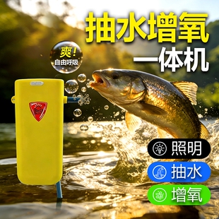 钓鱼神器多功能电动抽水器取水器增氧泵一体机COB饵灯收纳夜钓