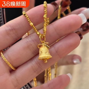 雪花小铃铛吊坠爆闪金珠项链新款冬季复古毛衣链锁骨链