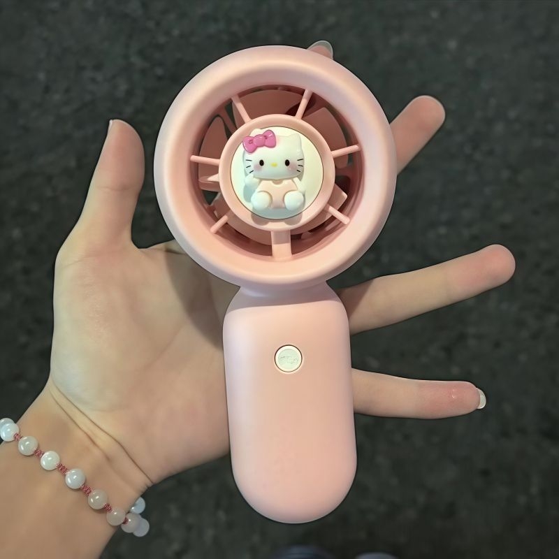 新款kitty猫随身携带迷你马卡龙色学生宿舍电扇手持usb充电小