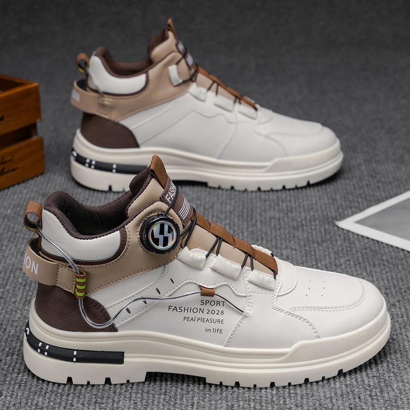 男鞋内增高马丁板鞋男士高帮秋季新款百搭运动休闲青少年小白潮鞋