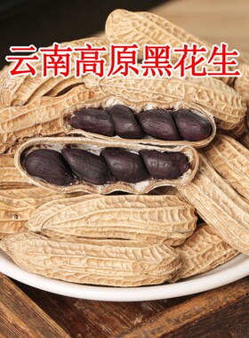 云南黑皮花生黑花生富硒带壳紫皮2025新货精选农家自产晒干原味