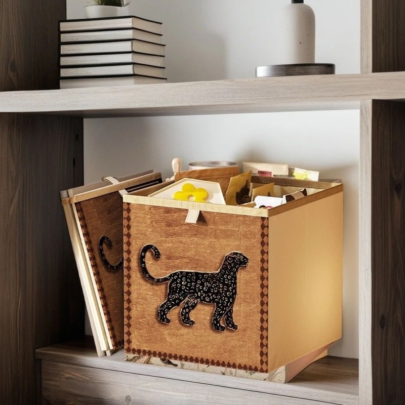 大号手工编织收纳筐家用杂物收纳箱格子柜收纳盒可折叠布艺收纳篮