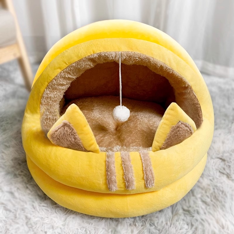 半封闭式猫垫子猫窝冬季保暖狗窝四季通用幼猫宠物床泰迪猫咪用品
