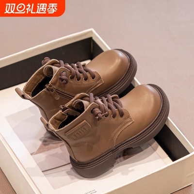 儿童马丁靴2025秋冬款新款男童短靴加绒女童靴子秋季宝宝皮鞋童鞋