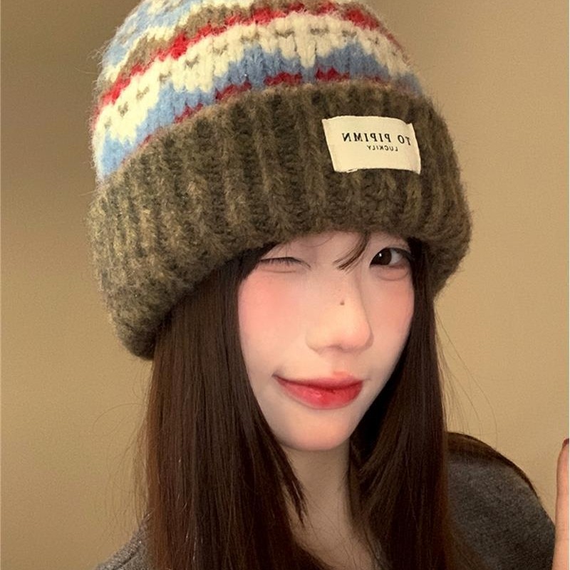 YAOLI费尔岛风毛线针织帽子女秋冬复古保暖护耳防寒套头帽红色,服饰配件/皮带/帽子/围巾,帽子,淘宝优惠券,粉丝福利购,淘宝优惠卷