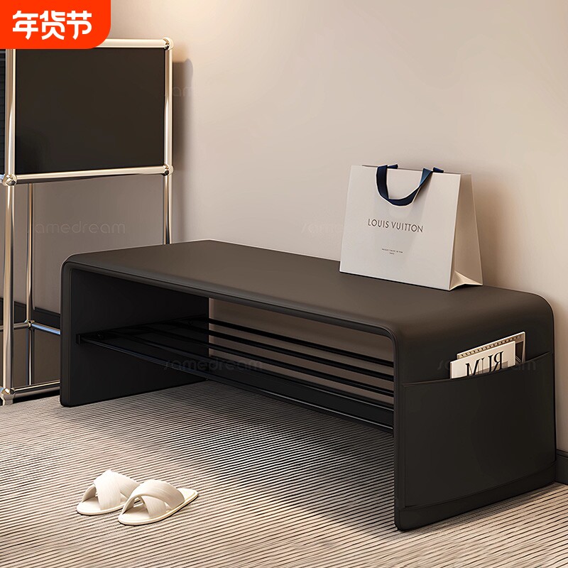 轻奢换鞋凳门口家用入户穿鞋凳鞋柜一体可坐式长条床尾凳沙发储物