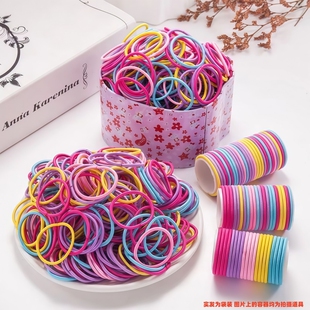 儿童彩色皮筋发圈不伤发高弹力不勒头绳女童无接缝可爱宝宝发绳