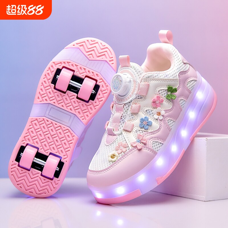 女童发光四轮暴走鞋新款图片
