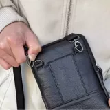 Сумка на одно плечо, мобильный телефон, мужская поясная сумка, кожаные штаны, универсальный ремень, из натуральной кожи