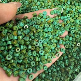 厂家批发蒙松菱镁矿隔片直切菜籽黄绿松石盘完变色算盘珠DIY配饰