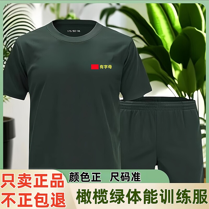 速干体能服短袖体能训练服正品套装短裤运动上衣t恤男橄榄绿原厂