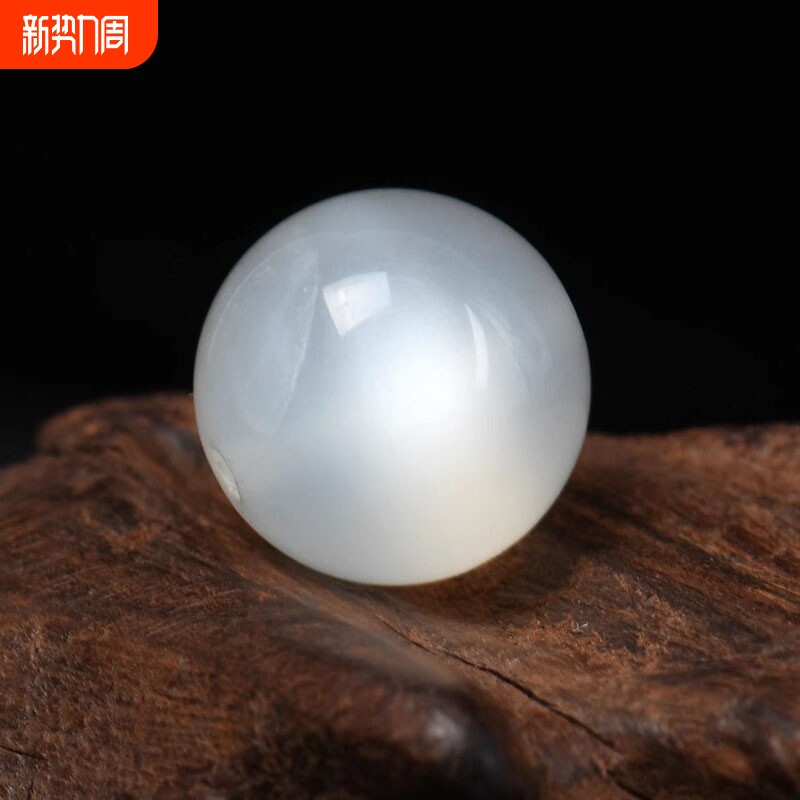 天然白月光散珠月光拉长石半成品珠diy水晶圆珠手链配饰珠子玉石