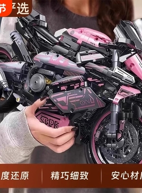 兼容乐高宝马摩托车M1000RR积木跑车拼装模型高难度大型男孩玩具