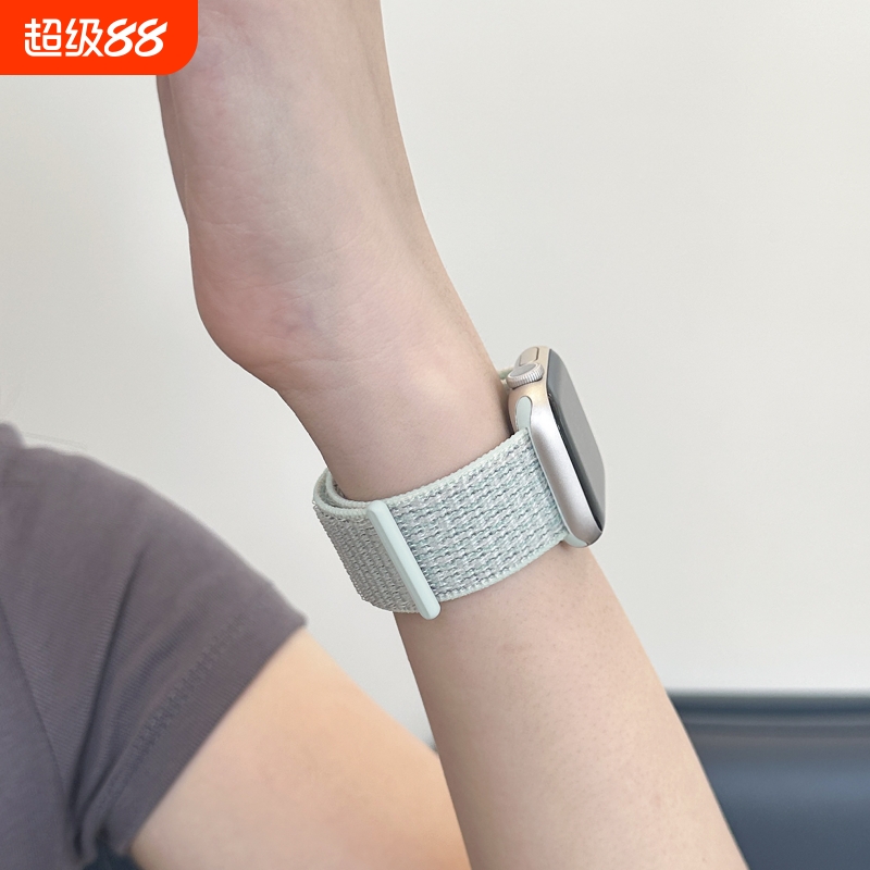 适用iwatch10尼龙编织回环式表带
