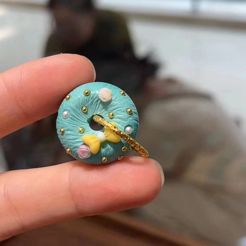 新款菱镁矿平安扣diy编织手绳项链文玩时尚配饰品佛珠手串隔珠