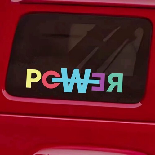 明星周边GD权志龙新专辑POWER个性创意汽车贴纸行李箱防水反光贴