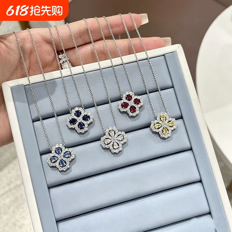 四叶草吊坠项链女配饰2026新款高级感轻奢小众锁骨链颈链送女友
