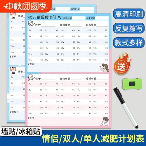 30天减肥计划表情侣体重管理瘦身