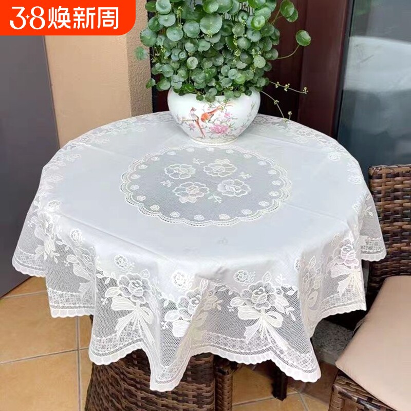圆桌布防水防油免洗防烫塑料PVC家用耐热圆台布欧式大圆形餐桌布