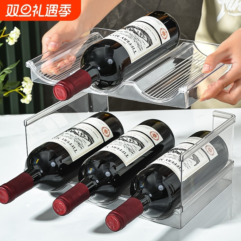 红酒架创意透明欧式葡萄酒分格放酒简约酒柜展示桌面整理置物架