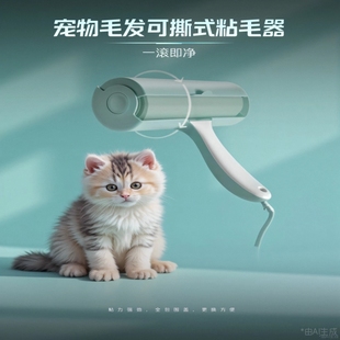 粘毛器滚筒家用床上清洁滚刷衣服吸去黏滚除沾毛筒卷毛刷卷纸神器