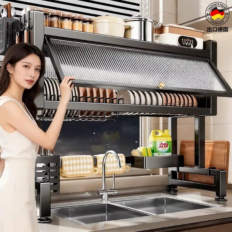 厨房水槽置物架晾碗盘碗碟收纳架碗架水池上方多功能放碗柜沥水架