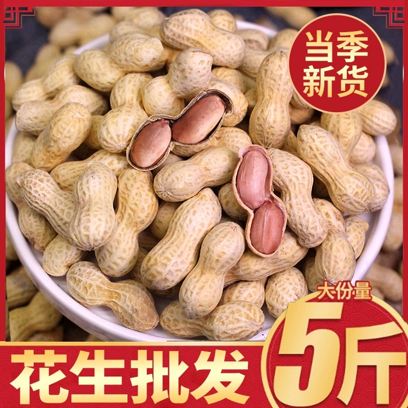 蒜香花生炒熟2025带壳原味喜花生米批发5斤装炒货零食结婚用五香