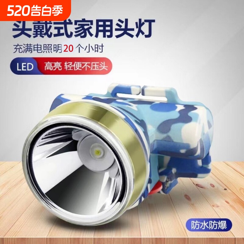 强光户外头戴式可充电锂电头灯LED超亮远射800米夜钓迷你防水矿