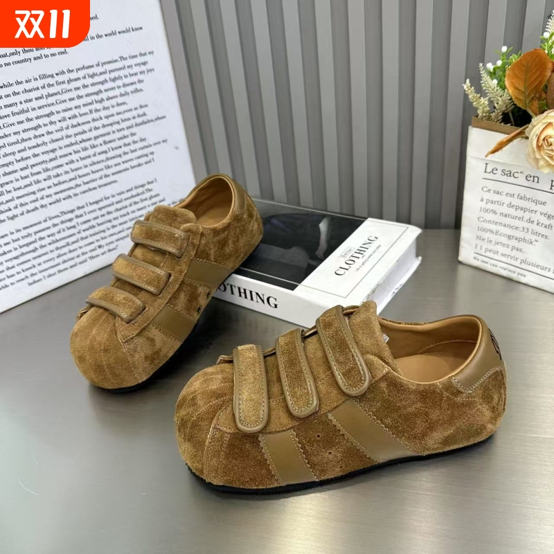 欧货魔术贴内增高休闲鞋女复古百搭小个子增高德训鞋网红爆款板鞋