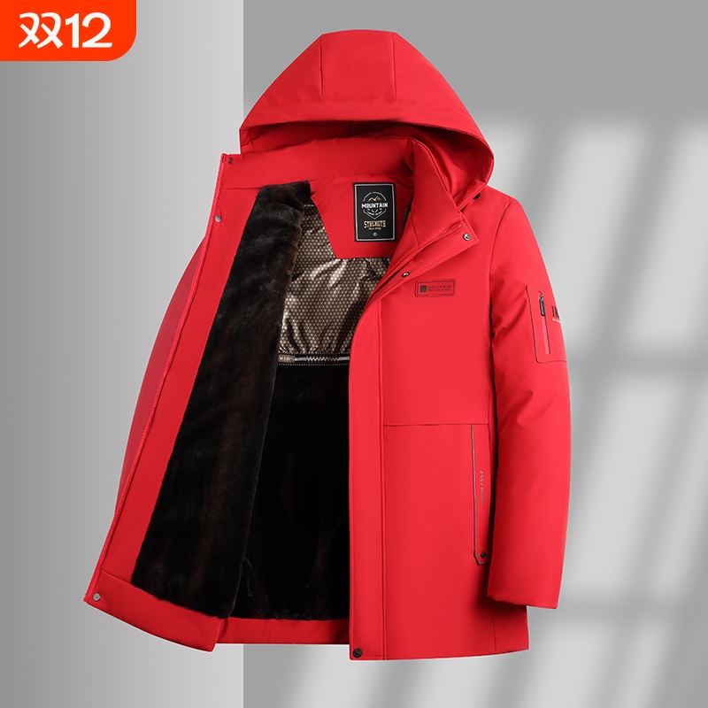 新款羽绒棉冬季羽绒棉服外套加厚款保暖男士棉服中老年棉衣男