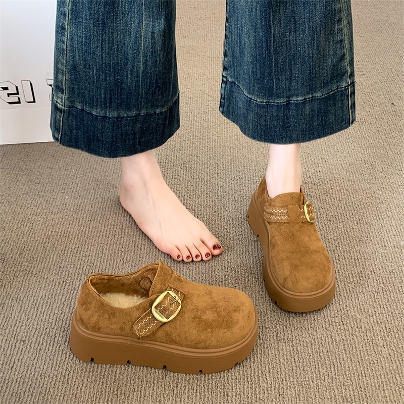 厚底增高加绒保暖全包勃肯鞋女鞋2025新款冬季休闲雪地靴乐福棉鞋