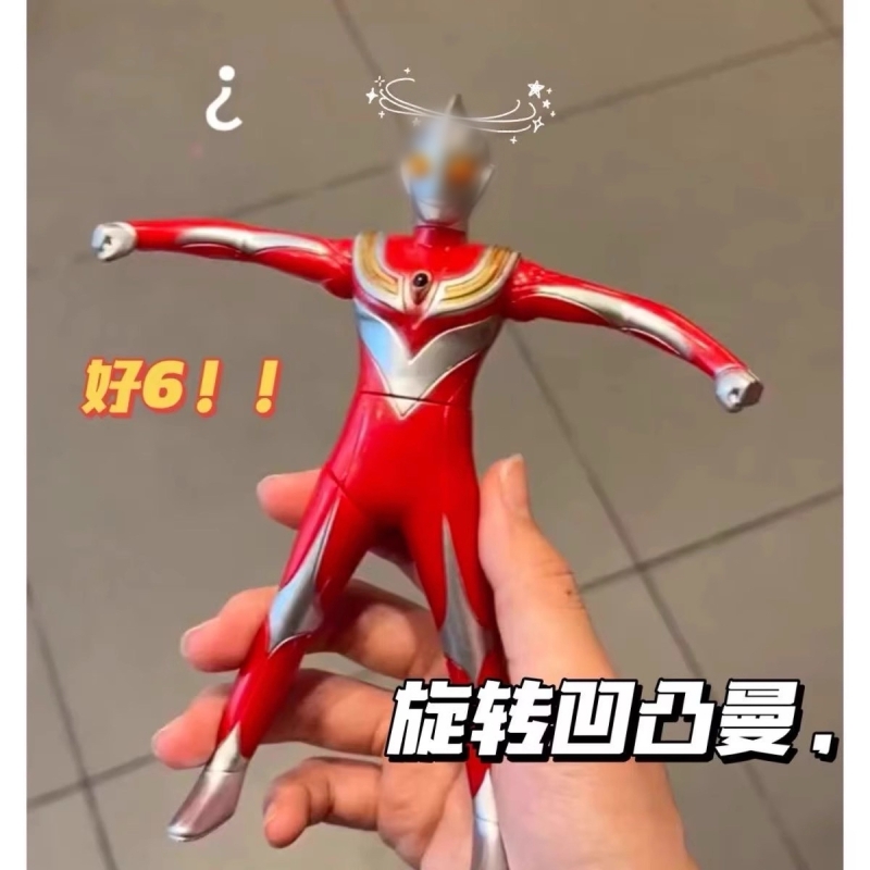 按压旋转迪迦超人玩具模型蜘蛛侠手办男孩子幼儿园礼物品关节人偶