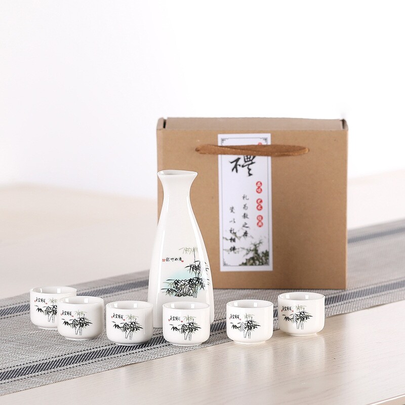 陶瓷酒杯套装家用9件套仿古小酒壶白酒杯分酒壶醒酒具烈酒杯清酒