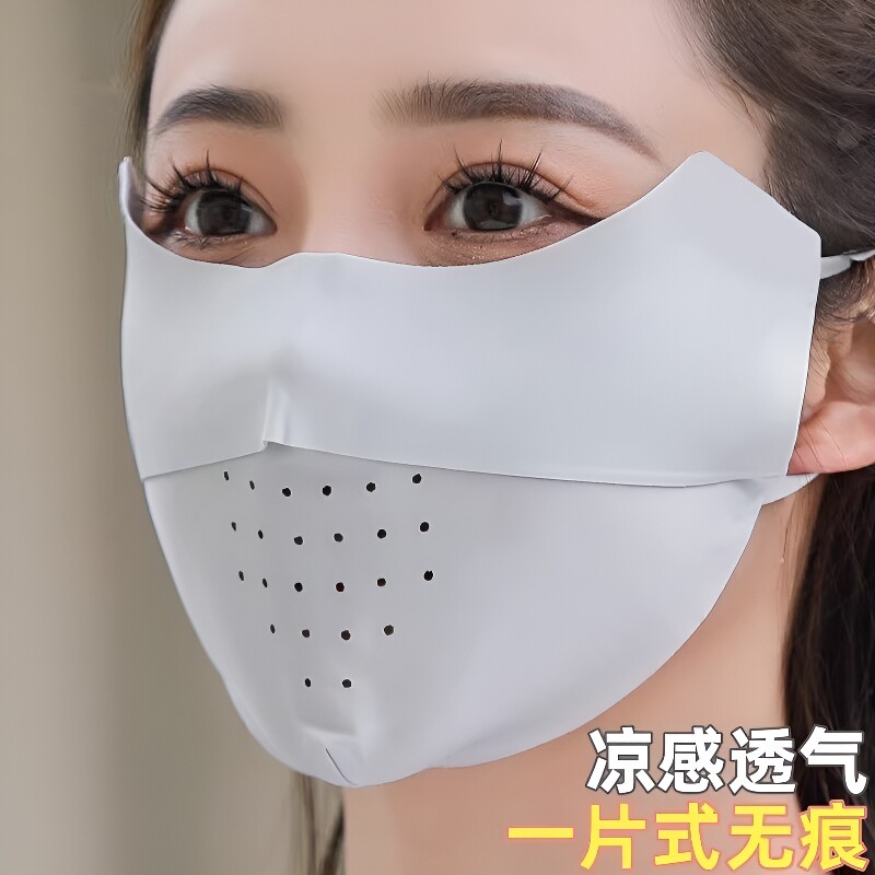 防晒口罩女护眼角透气防紫外线图片