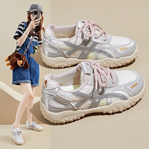意尔康心选内增高韩版新款老爹鞋女2025夏季学生运动跑步休闲网面