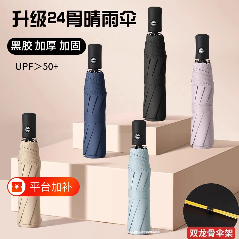 全自动8骨晴雨两用防晒加固折叠伞