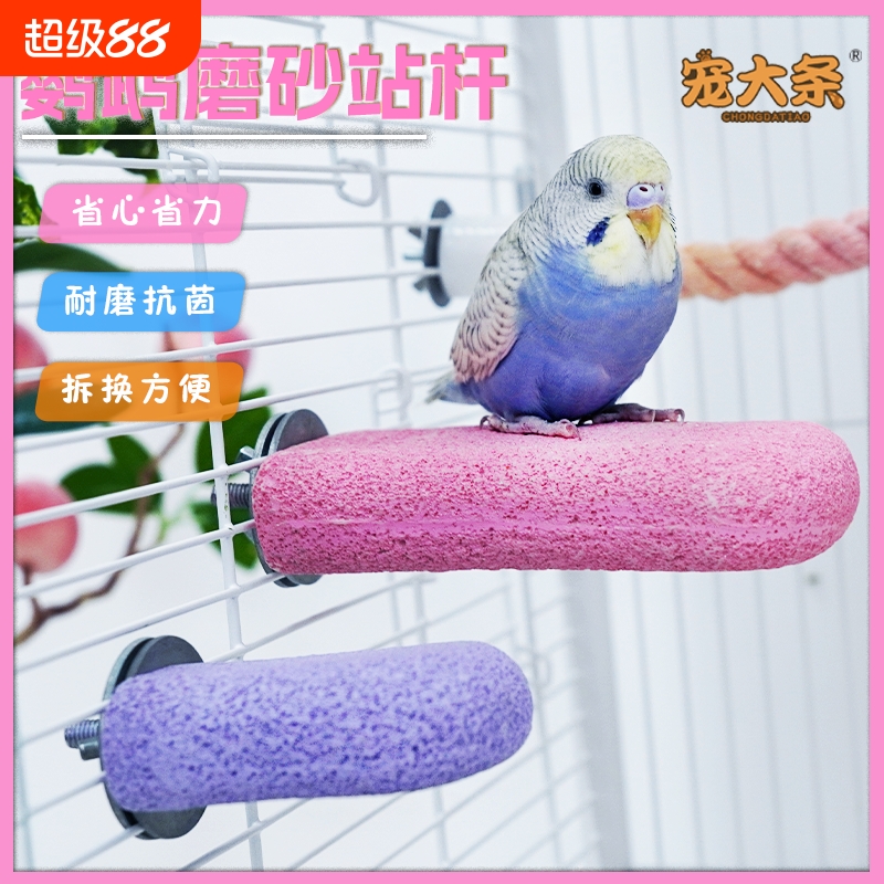 鹦鹉磨爪棒磨砂站杆磨喙站台站棍虎皮玄凤磨脚石小太阳鹦鹉玩具