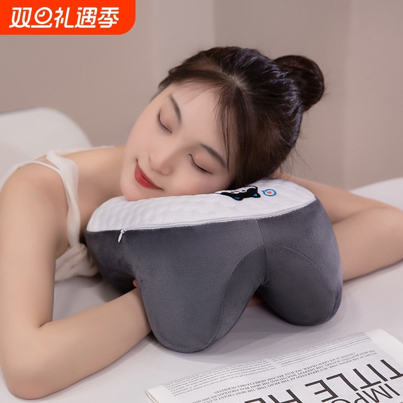 乳胶冰丝午睡枕趴睡枕小学生办公室趴桌子睡觉枕头午休神奇夏