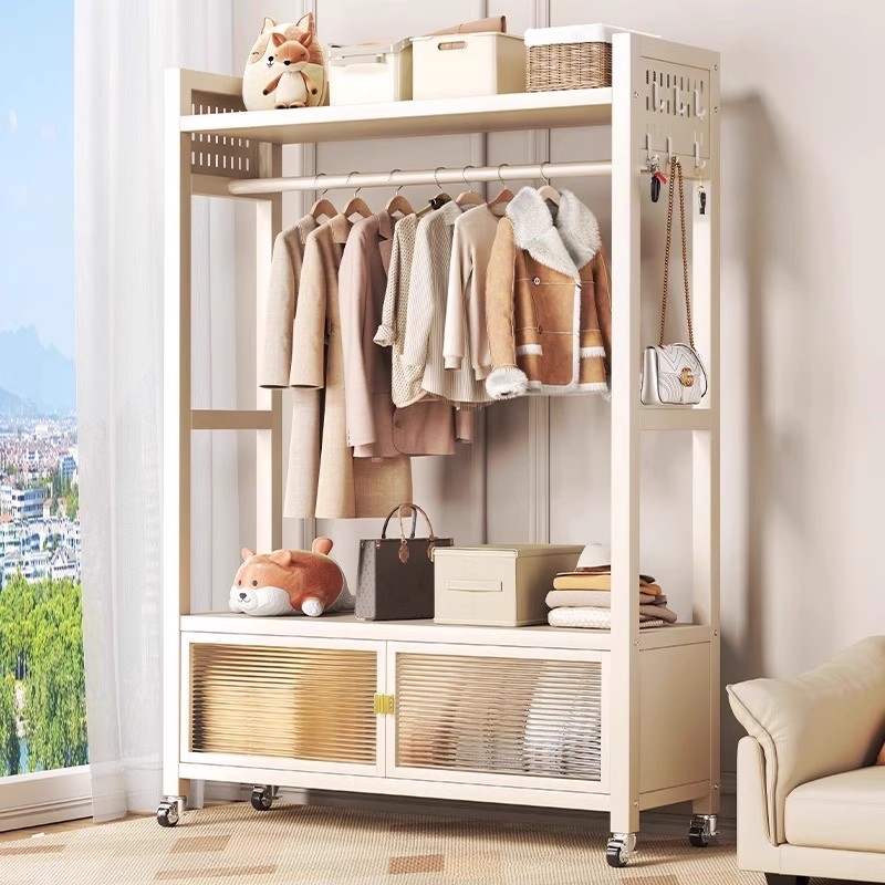 开放式衣架卧室收纳柜子简易组装落地置物架衣帽架货架出租房衣柜