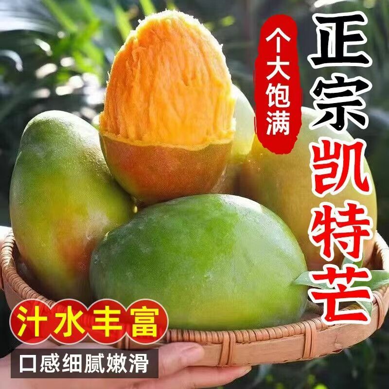 四川攀枝花凯特芒果新鲜水果9斤当季老树青芒果核小整箱包邮大果图片