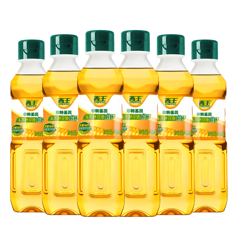 西王鲜胚玉米胚芽油400ML*6小瓶装非转基因压榨家用烘焙食用油
