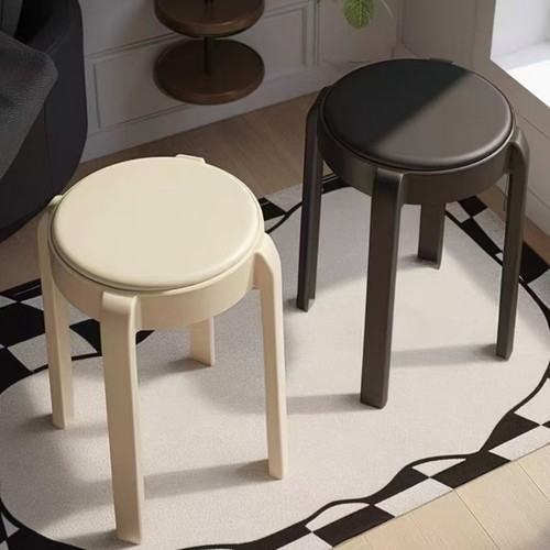 简约软包可叠放塑料餐椅