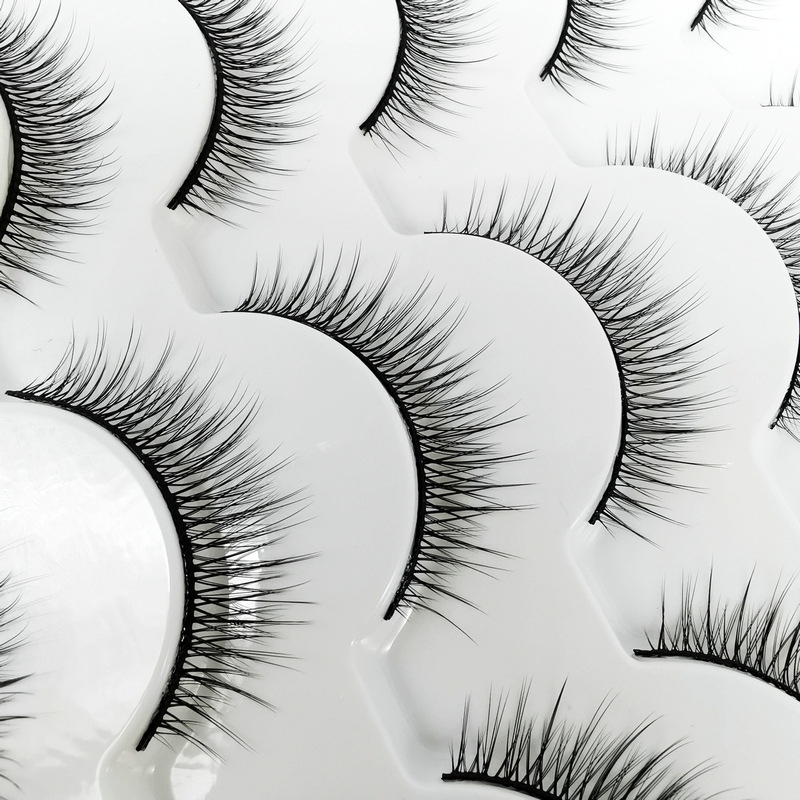 跨境货源3D假睫毛12对实惠装 自然卷翘柔软多层立体眼睫毛